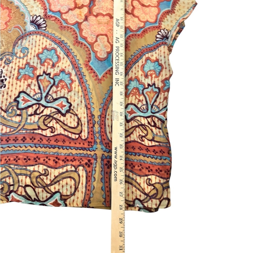 Tommy Bahama 100% Silk Paisley Tunic Top M Boho Resort Coastal Luxe F76 - Picture 5 of 7